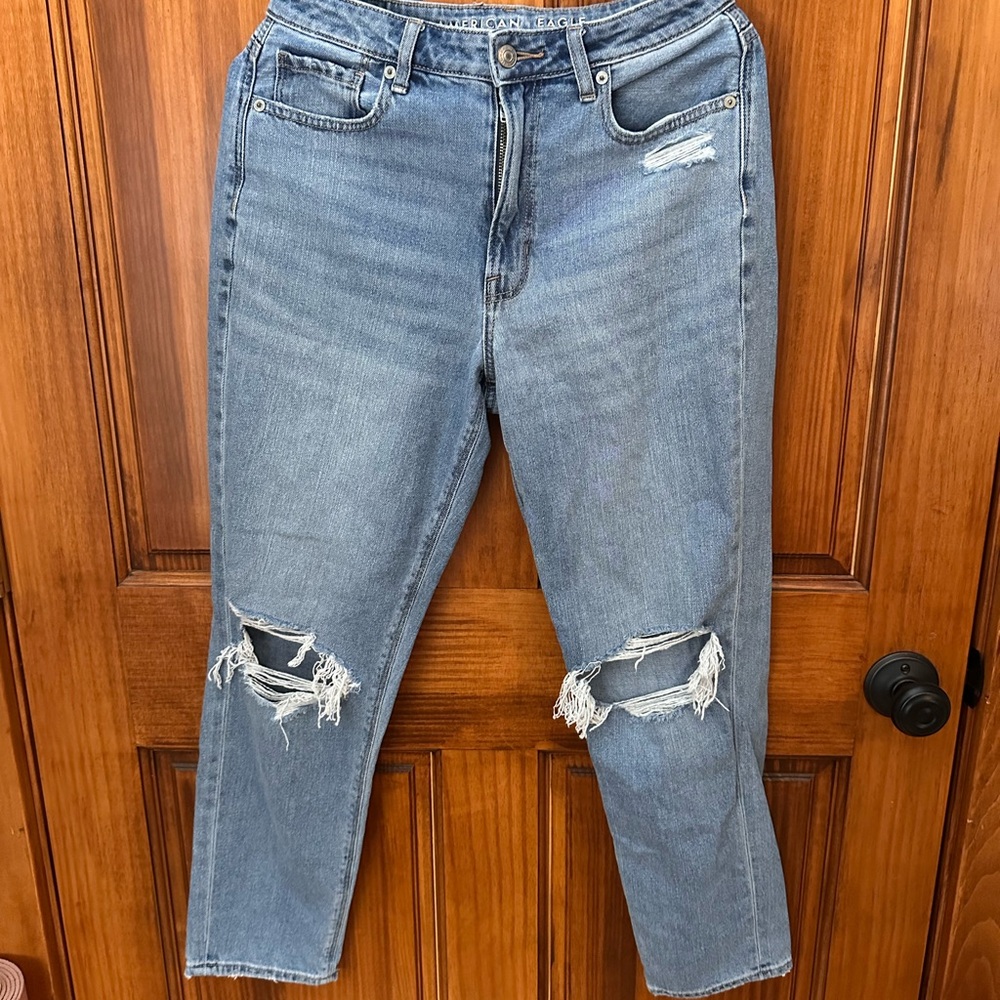 American Eagle Outfitters Blue Distressed Boyfriend Jeans